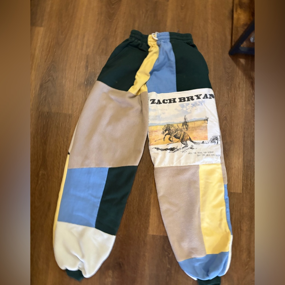 Upcycled patchwork Zach Bryan sweatpants